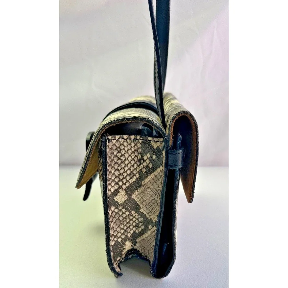 Patricia Nash Tauriana Portland Python Leather Crossbody Organizer Flap Bag Purs